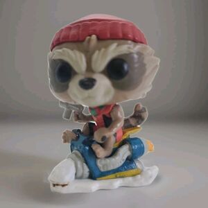 Funko Marvel Rocket Raccoon On Sled Mini Pop Baby  2" PVC Figure Toy Cake Topper